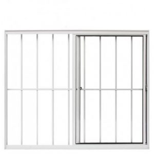 VITRÔ DE CORRER 2 FOLHAS COM GRADE LINHA NORMALIZADA - ALUMÍNIO BRANCO