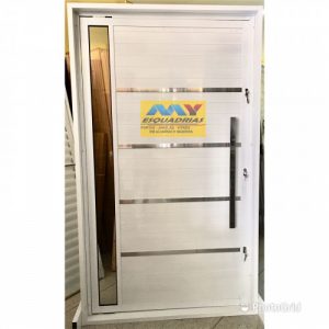 PORTA PIVOLTANTE ALUMÍNIO BRANCO LINHA 25 COM KIT TETRA