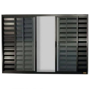VENEZIANA 6 FOLHAS ALUMINIO PRETO LINHA MODULAR SEM GRADE