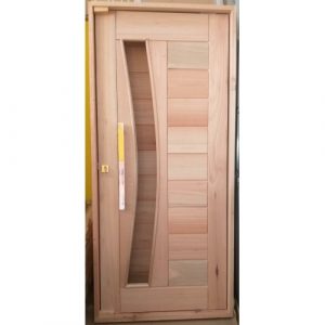 PORTA PIVOTANTE MADEIRA MACIÇA CX 14 CM - EUCALIPTO - PEÇA ACOMPANHA FECHADURA ROLETE E PUXADOR