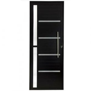 PORTA DE LAMBRIL EM ALUMINIO PRETO COM PUXADOR
