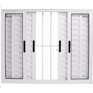 VENEZIANA 6 FOLHAS COM GRADE ALUMINIO BRANCO - LINHA PREMIUM