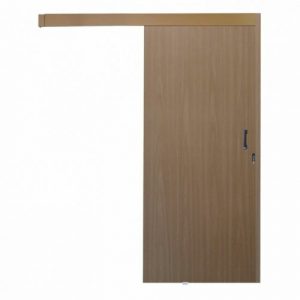 KIT PORTA DE CORRER DE MADEIRA COM FECHADURA