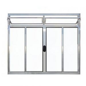 VITRÔ DE CORRER 4 FOLHAS COM BANDEIRA SEM GRADE - ALUMÍNIO BRILHANTE