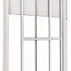 PORTA BALCÃO COM PERSIANA INTEGRADA 2 FOLHAS ALUMÍNIO BRANCO