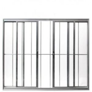 VITRÔ DE CORRER 4 FOLHAS C/GRADE LINHA NORMATIZADA - ALUMÍNIO BRILHANTE