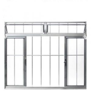 VITRÔ DE CORRER VITRÔ DE CORRER 4 FOLHAS COM BANDEIRA C/GRADE - ALUMÍNIO BRILHANTE