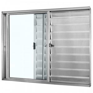 VENEZIANA DE 3 FOLHAS ALUMÍNIO BRILHANTE SEM GRADE LINHA ECONÔMICA